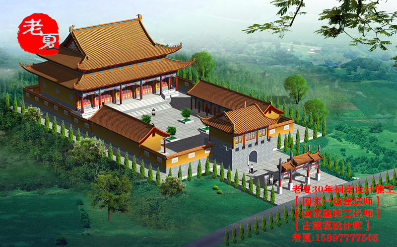 祠堂建筑设计图纸，祠堂结构图设计